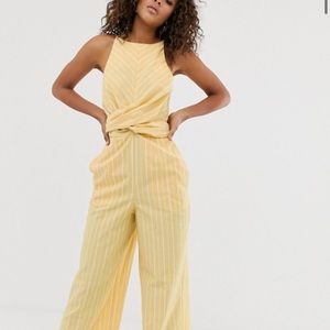 ASOS Yellow Striped Jumpsuit